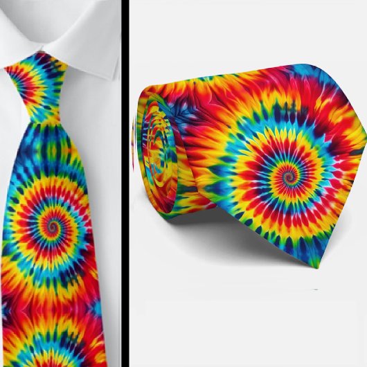 Cravate Motif Tie-Dye Psychédélique