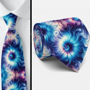 Cravate Motif Tie-Dye Psychédélique