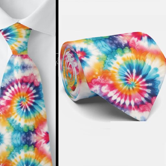 Cravate Motif Tie-Dye Psychédélique