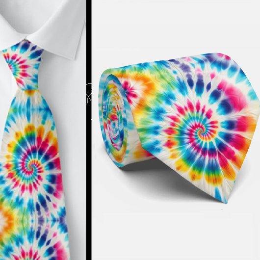 Cravate Motif Tie-Dye Psychédélique