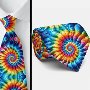 Cravate Motif Tie-Dye Psychédélique