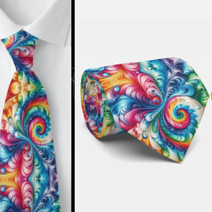 Cravate Motif Tie-Dye Psychédélique