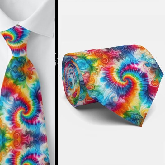 Cravate Motif Tie-Dye Psychédélique