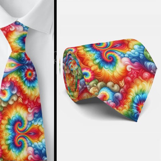 Cravate Motif Tie-Dye Psychédélique