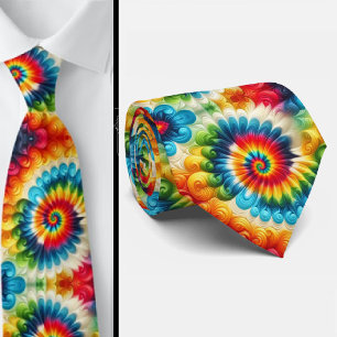 Cravate Motif Tie-Dye Psychédélique