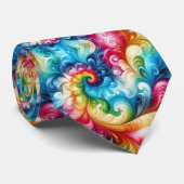 Cravate Motif Tie-Dye Psychédélique (Roulé)