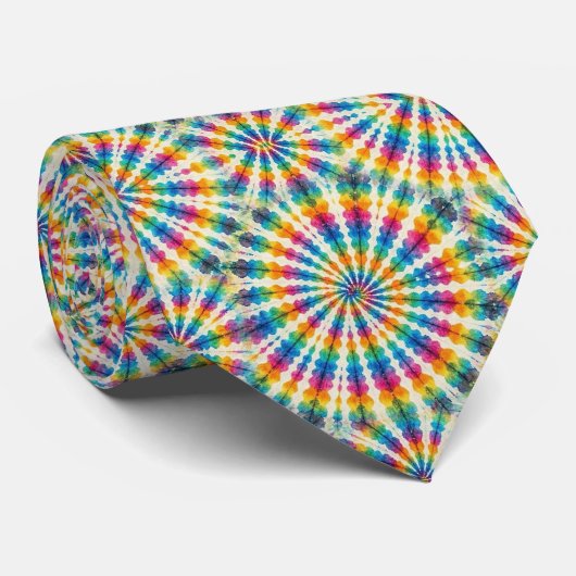 Cravate Motif Tie-Dye Psychédélique (Roulé)