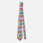 Cravate Motif Tie-Dye Psychédélique (Devant)