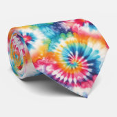 Cravate Motif Tie-Dye Psychédélique (Roulé)