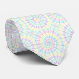 Cravate Motif Tie-Dye Psychédélique Pastel