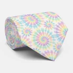 Cravate Motif Tie-Dye Psychédélique Pastel