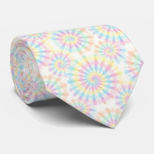 Cravate Motif Tie-Dye Psychédélique Pastel