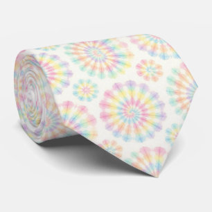 Cravate Motif Tie-Dye Psychédélique Pastel