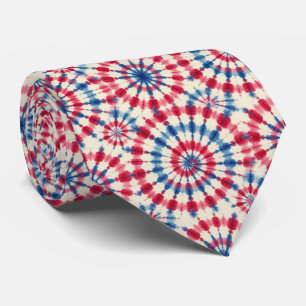Cravate Motif Tie-Dye Psychedélique Patriotique