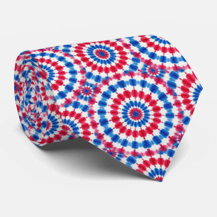 Cravate Motif Tie-Dye Psychedélique Patriotique