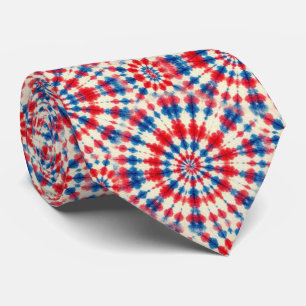 Cravate Motif Tie-Dye Psychedelique Patriotique
