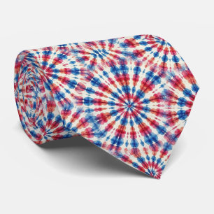 Cravate Motif Tie-Dye Psychedelique Patriotique