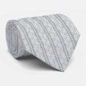 Cravate Motif tiré par la main gris de Chevron (Roulé)