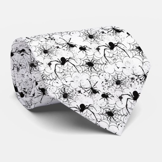 Cravate Motif Toile d'araignée Halloween (Roulé)