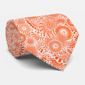 Cravate Motif tourbillon fractal, corail orange (Roulé)