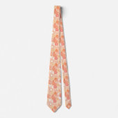 Cravate Motif tourbillon fractal, nuances de corail et pêc (Devant)