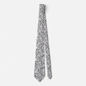 Cravate motif tourbillon noir blanc (Devant)