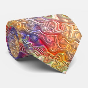 Cravate Motif tourbillonnant abstrait coloré et élégant