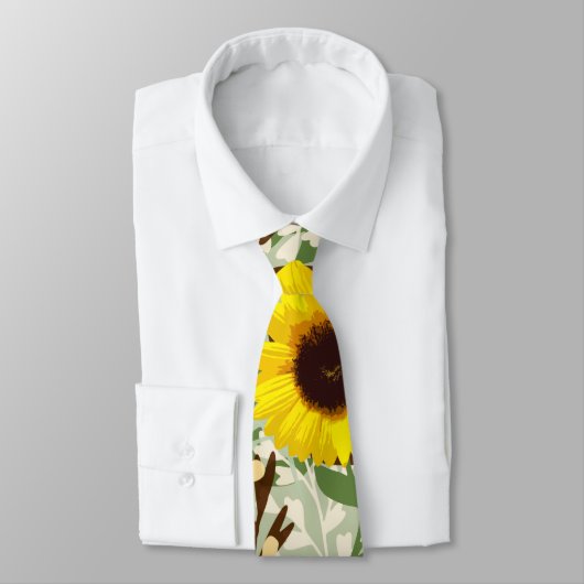 Cravate Motif tournesol (Attaché)