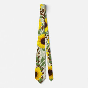 Cravate Motif tournesol