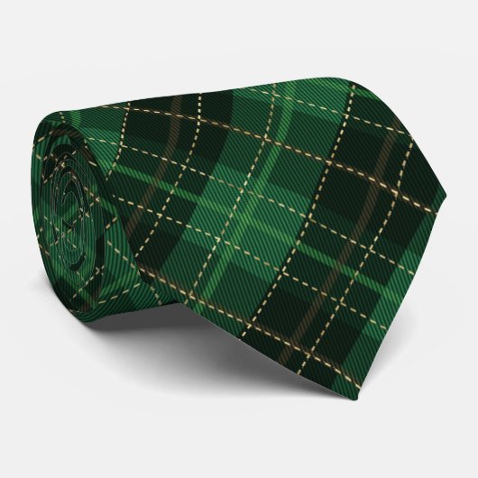 Cravate Motif traditionnel vert diagonal vacances Plaid (Roulé)
