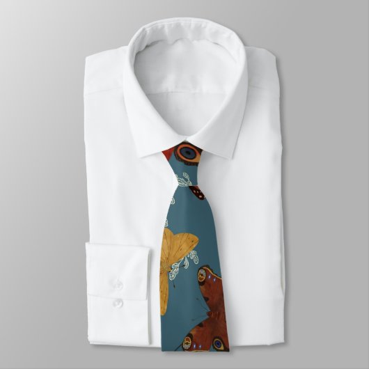 Cravate motif transparent bleu papillon (Attaché)