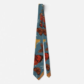Cravate motif transparent bleu papillon