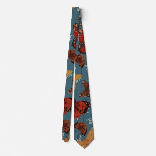 Cravate motif transparent bleu papillon (Dos)