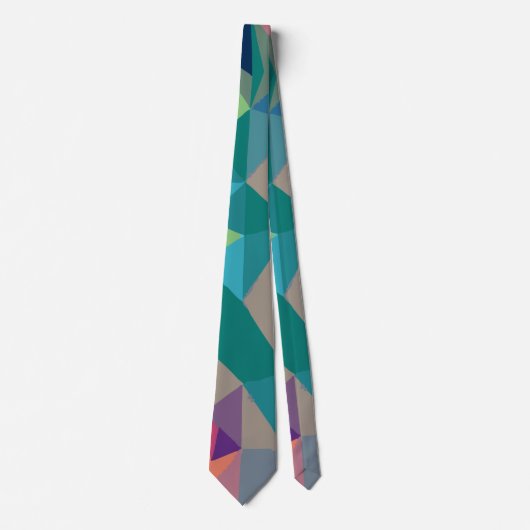 Cravate Motif triangle abstrait coloré, Moderne (Devant)