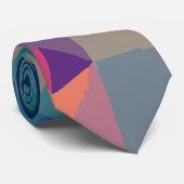 Cravate Motif triangle abstrait coloré, Moderne (Roulé)
