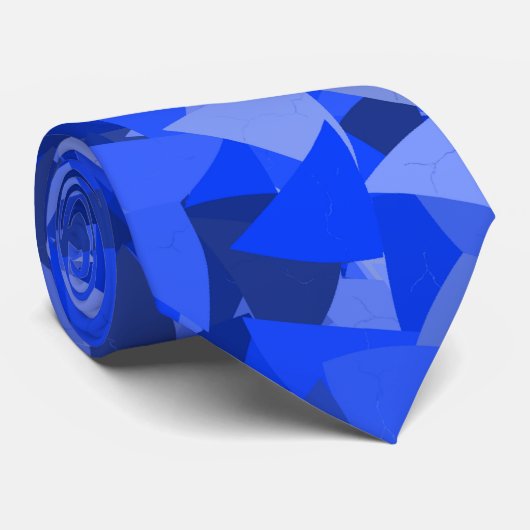 Cravate Motif Triangle Bleu (Roulé)
