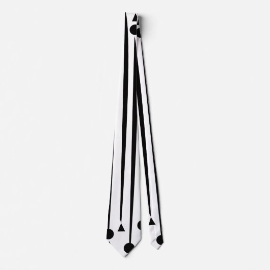 Cravate Motif triangle cercle noir et blanc (Devant)