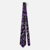 Cravate Motif Triangle Noir Violet (Devant)