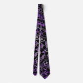 Cravate Motif Triangle Noir Violet (Dos)