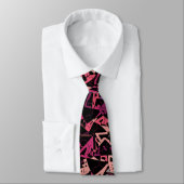 Cravate Motif Triangle Rose Violet (Attaché)