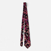 Cravate Motif Triangle Rose Violet (Dos)