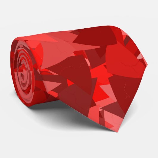 Cravate Motif Triangle Rouge (Roulé)