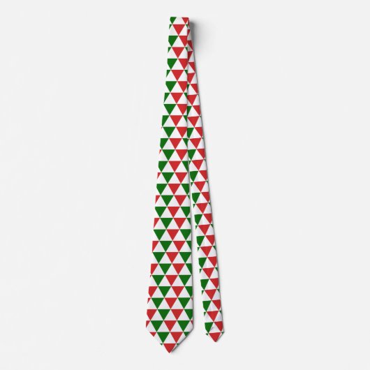 Cravate Motif triangle rouge et vert de Noël (Devant)