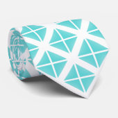 Cravate Motif Triangle tendance Turquoise (Roulé)