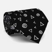 Cravate Motif triangulaire géométrique noir et blanc (Roulé)