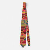 Cravate Motif triangulaire panafricain coloré (Devant)