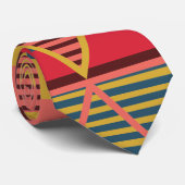 Cravate Motif triangulaire panafricain coloré (Roulé)