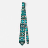 Cravate Motif tribal ethnique du sud-ouest.monogramme (Devant)