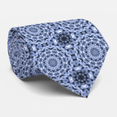 Cravate Motif tribal indigène fait sur commande bleu/blanc (Roulé)