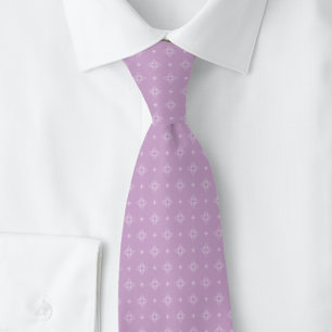 Cravate Motif Tribal Lilas Poussiéreux